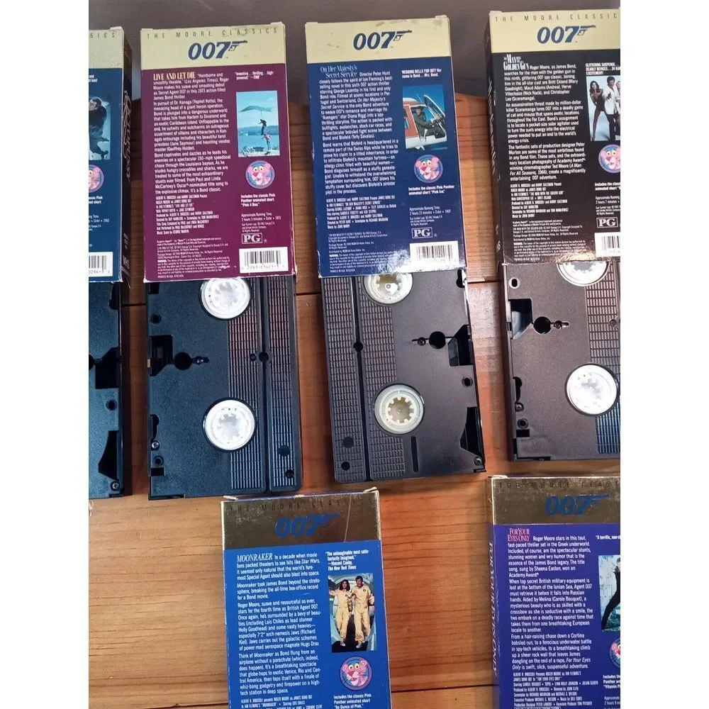 James Bond 007 Roger Moore (VHS) 1988 Lot Of 7 Live And Let Die Octopussy & More